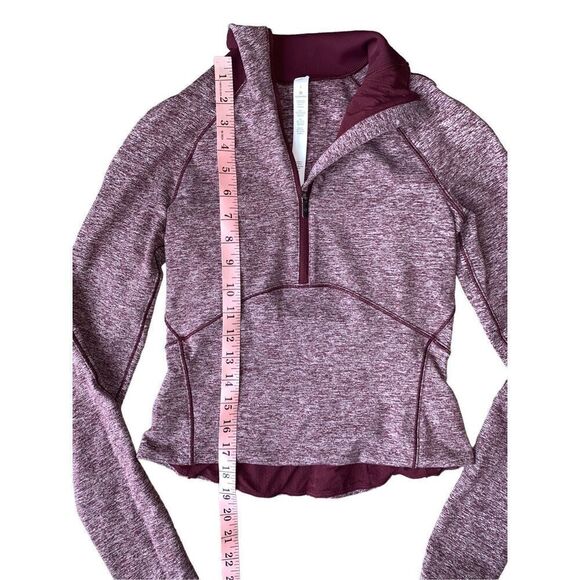 Lululemon Always Alert 1/2 Zip in Heathered Garnet - Picture 13 of 14